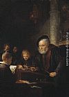 Gerrit Dou Canvas Paintings - The Schoolmaster